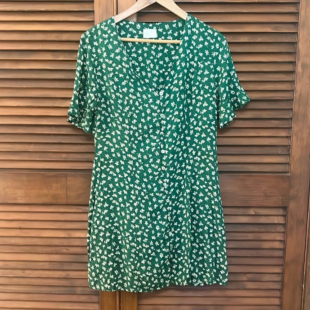 Green floral sundress